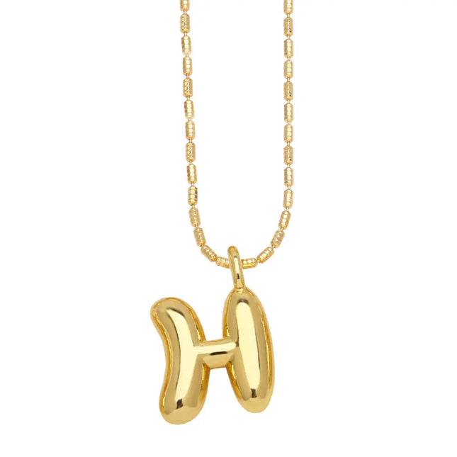Gold Initial Letter Necklace – 26 Alphabet Pendant null