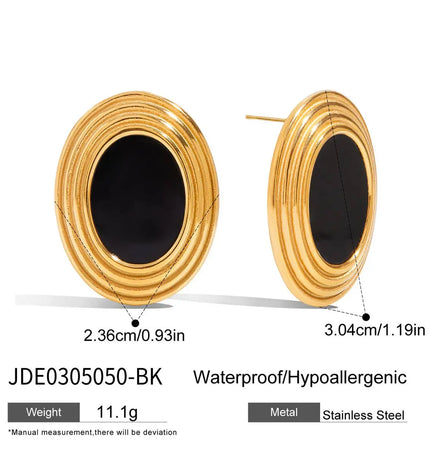 Stainless Steel Oval Earrings | Minimalist High-End Wholesale Jewelry null