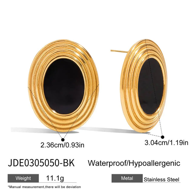 Stainless Steel Oval Earrings | Minimalist High-End Wholesale Jewelry null