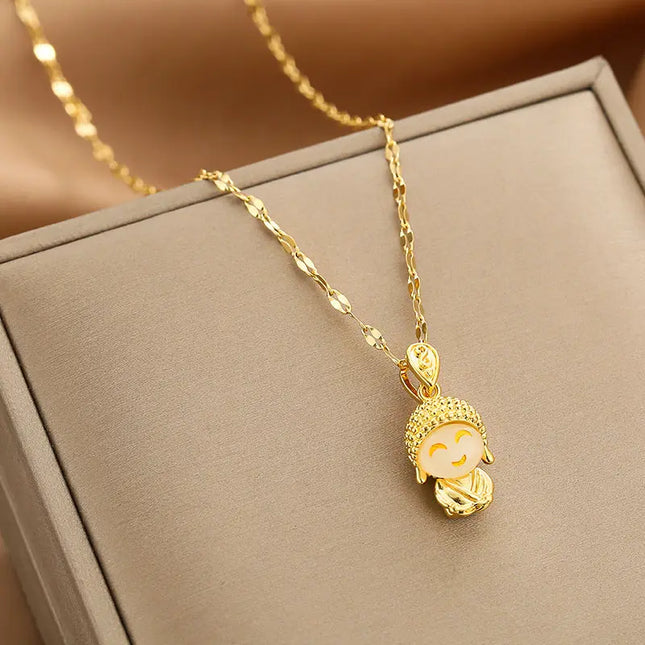 Gold Luxurious Diamond-studded Titanium Steel Necklace Women's Fashion Jewelry Europe Wholesale