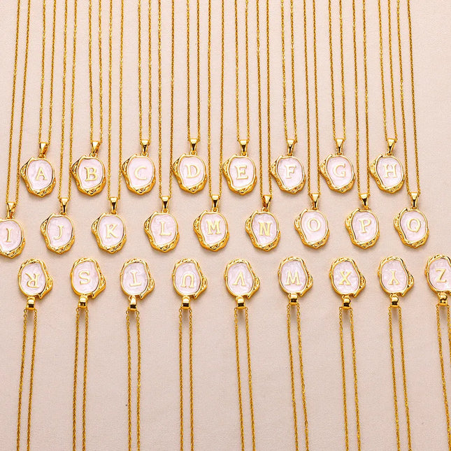 Minimalist Letter Pendant Necklace | Alphabet Wholesale Jewelry null