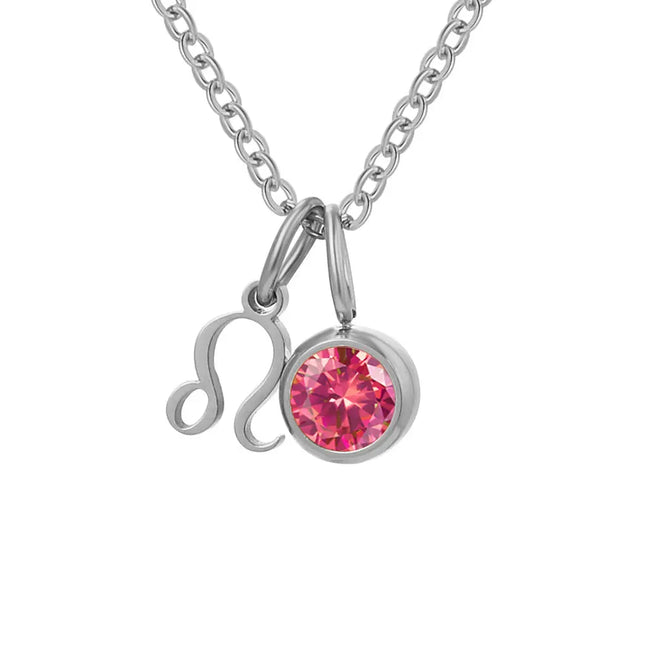 Constellation Zircon Birthstone Necklace – Stainless Steel null