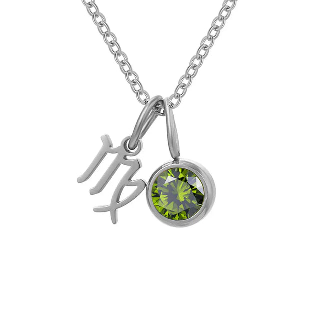 Constellation Zircon Birthstone Necklace – Stainless Steel null