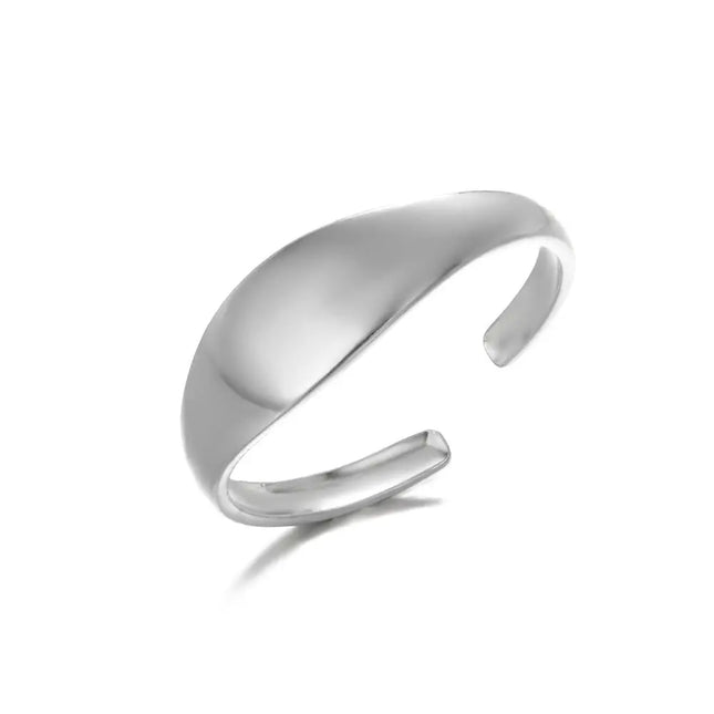 Stainless Steel Geometric Hollow Adjustable Ring null