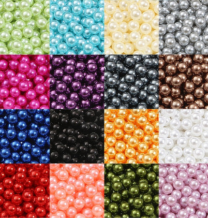No Hole Round 3-10mm Imitation Pearl Loose Beads