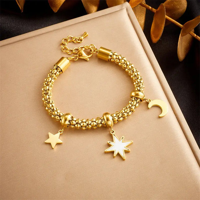 Summer Star Charm Stainless Steel Bracelet null