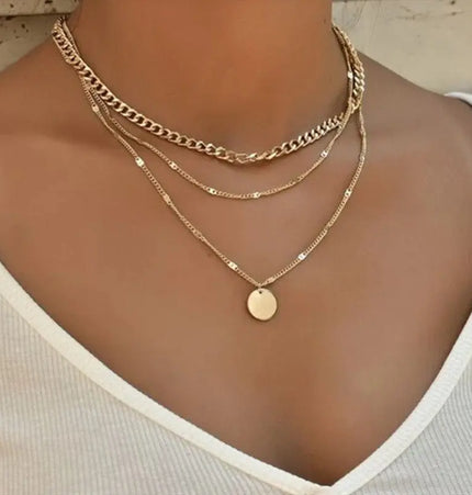 Layered Clavicle Necklace in Gold Finish null