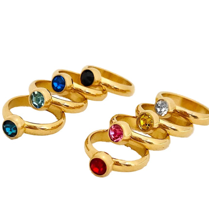 Minimalist Gold Stainless Steel Womens Ring null