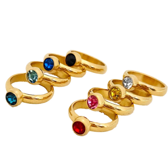 Minimalist Gold Stainless Steel Womens Ring null