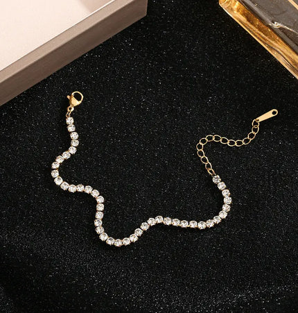 Multi-Row Micro Pave Zircon Bracelet – Gold Plated null