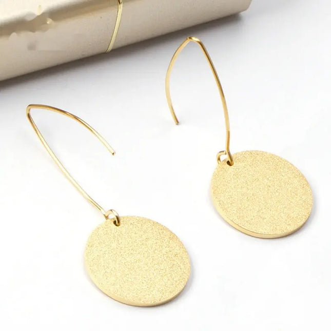 Elegant Minimalist Round Earrings Stainless steel Gold null