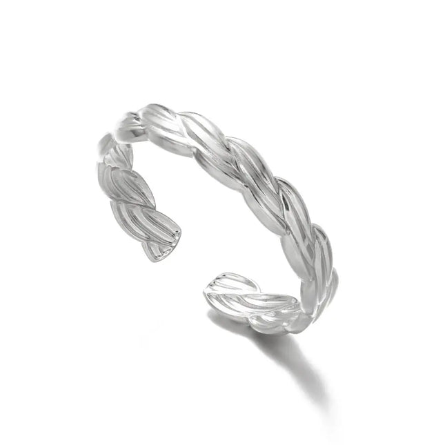 Stainless Steel Geometric Hollow Adjustable Ring null