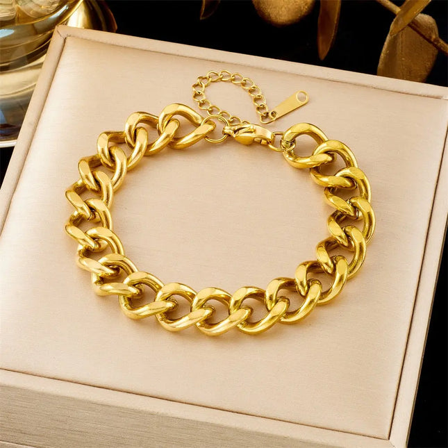 All-Matching Gold Fashion Bracelet – Titanium Steel Wholesale Jewelry null