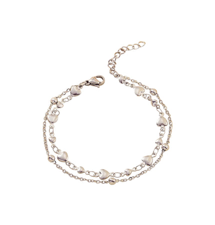 18K Gold-Plated Stainless Steel Heart Bracelet