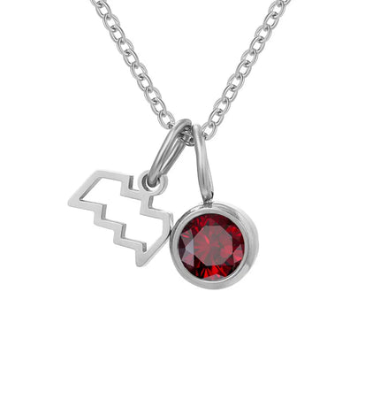 Constellation Zircon Birthstone Necklace – Stainless Steel null