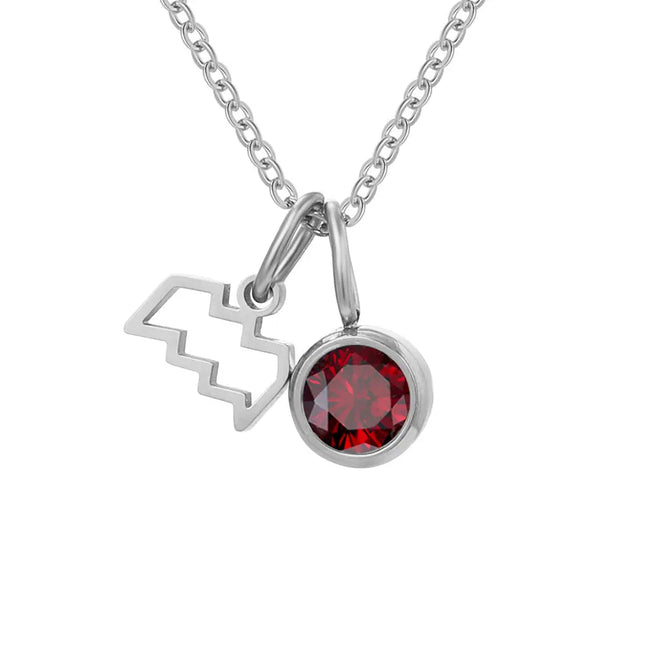Constellation Zircon Birthstone Necklace – Stainless Steel null