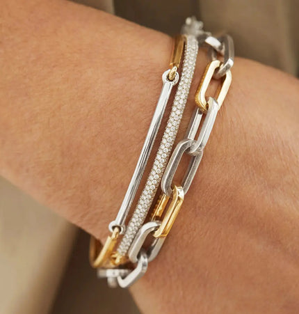 Stainless Steel Color-block Bracelet High-end And Niche-style Chain null