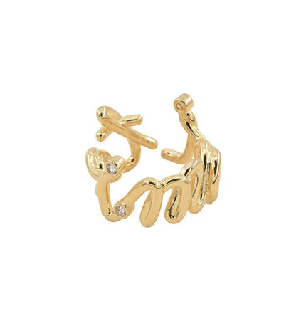 Minimal Irregular Gold Adjustable Ring null