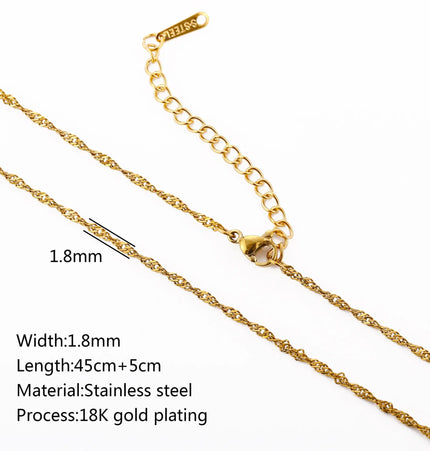 Stainless Steel 18K Gold Plated Chain Accessories – Base Chains for Personalized Jewelry null