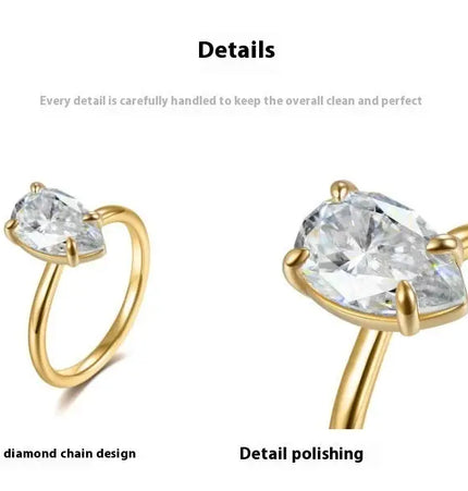 Pear Cut Moissanite Ring in 925 Sterling Silver null