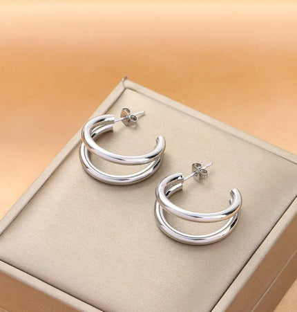 Titanium Steel No-Fading Geometric Earrings null