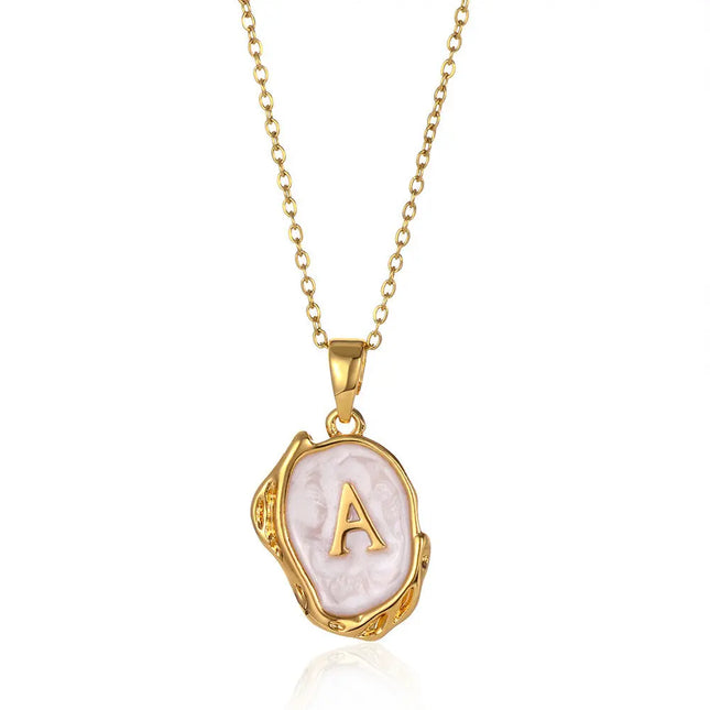 Minimalist Letter Pendant Necklace | Alphabet Wholesale Jewelry null