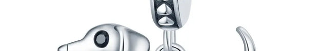 DIY Bracelet Ornament 925 Sterling Silver Sausage Dog Pendant null