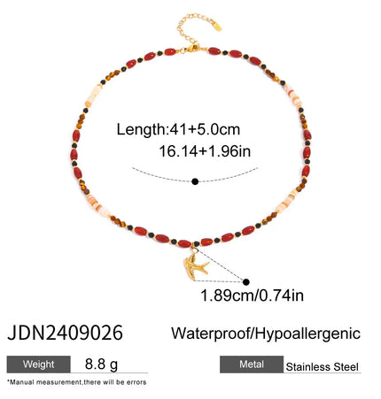 Stainless Steel Red Agate Cross Necklace null