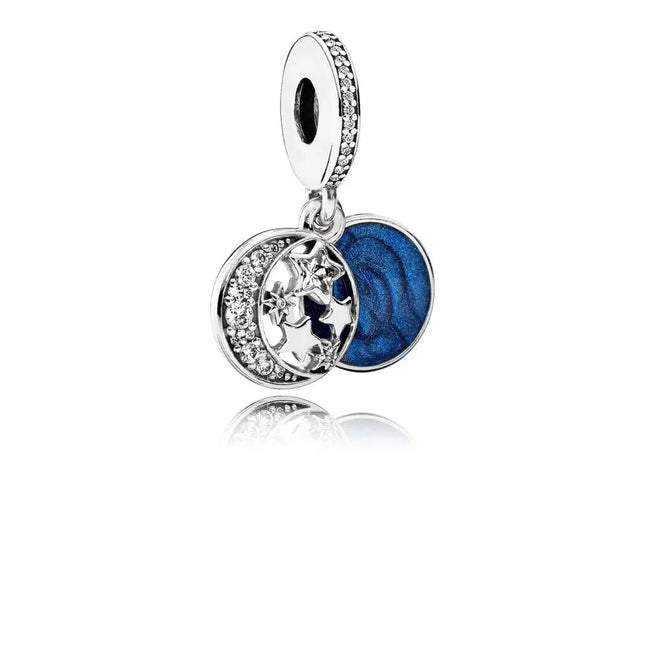 925 Sterling Silver Charm with Blue Gemstone – Bracelet & Necklace Accessory null