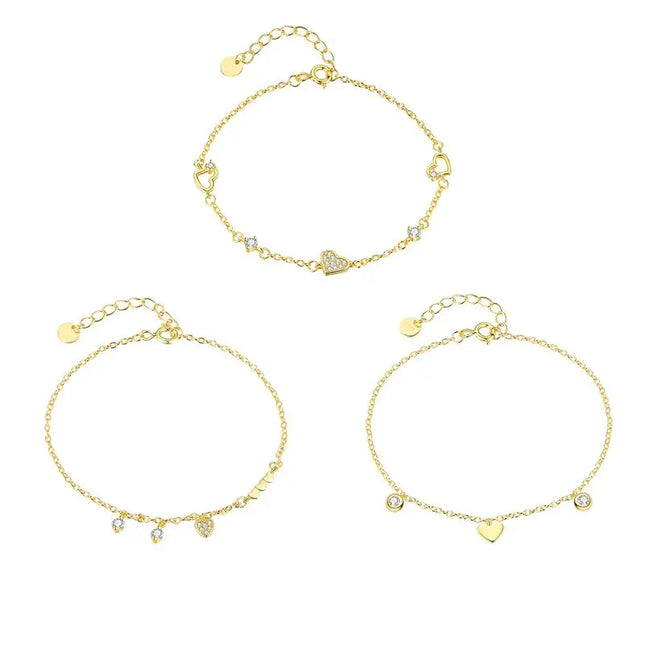 S925 Sterling Silver Heart Bracelet null