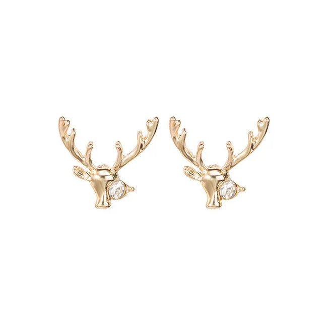Elegant deer-inspired stud earrings null