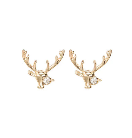 Elegant deer-inspired stud earrings null