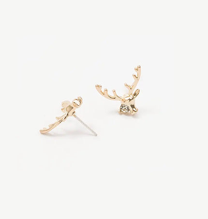 Elegant deer-inspired stud earrings null
