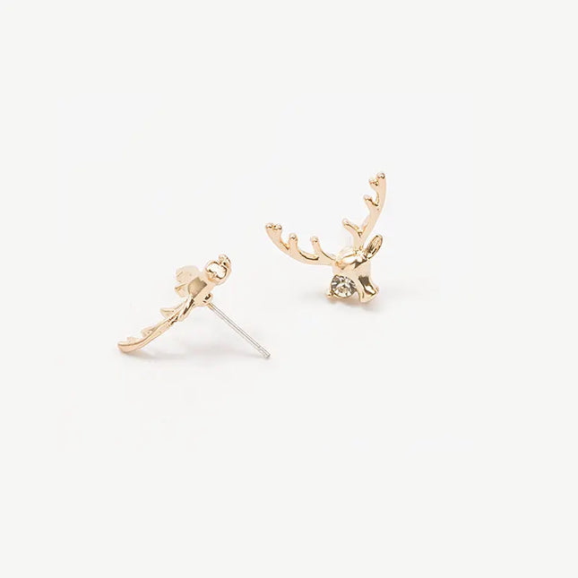 Elegant deer-inspired stud earrings null