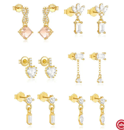 925 Silver Geometric Stud Earrings | Minimalist Wholesale Jewelry null