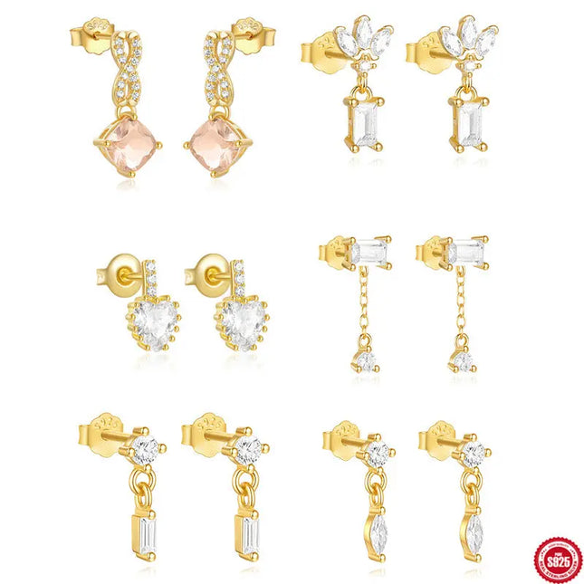 925 Silver Geometric Stud Earrings | Minimalist Wholesale Jewelry null