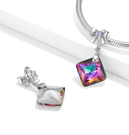 Volcanic Crystal Bow Pendant – 925 Sterling Silver Jewelry Charm null