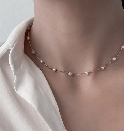 Layered Clavicle Necklace in Gold Finish null