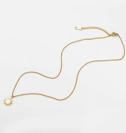 Six-pointed Star Sun Clavicle Chain Stainless Steel Pendant null