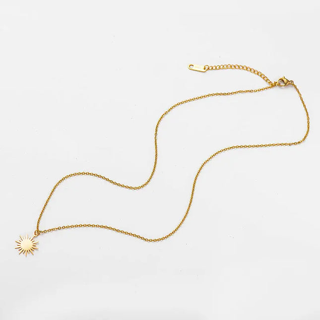 Six-pointed Star Sun Clavicle Chain Stainless Steel Pendant null