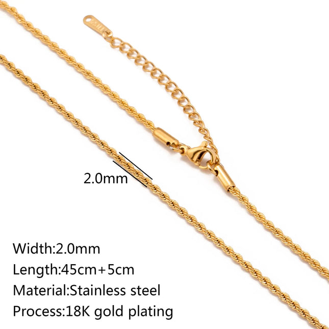 Stainless Steel 18K Gold Plated Chain Accessories – Base Chains for Personalized Jewelry null