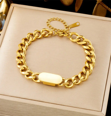 All-Matching Gold Fashion Bracelet – Titanium Steel Wholesale Jewelry null