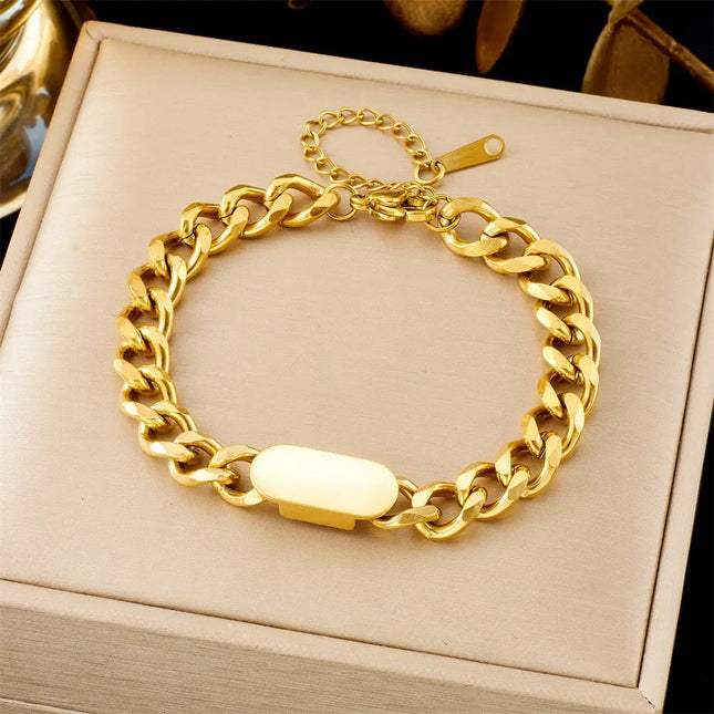 All-Matching Gold Fashion Bracelet – Titanium Steel Wholesale Jewelry null