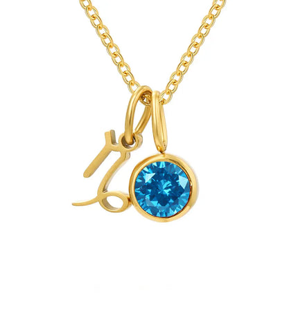 Constellation Zircon Birthstone Necklace – Stainless Steel null