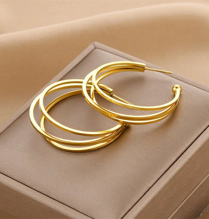 Titanium Steel No-Fading Geometric Earrings null