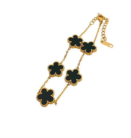 Five-Leaf Flower Jewelry Set – Necklace, Earrings & Bracelet null