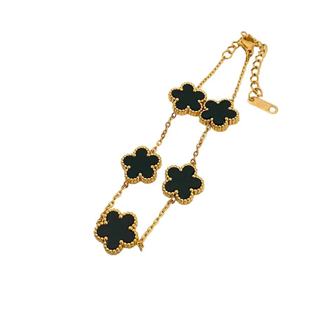 Five-Leaf Flower Jewelry Set – Necklace, Earrings & Bracelet null