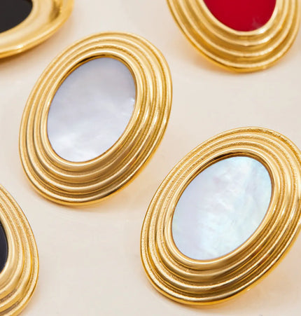 Stainless Steel Oval Earrings | Minimalist High-End Wholesale Jewelry null