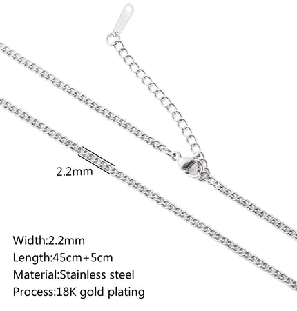 Stainless Steel 18K Gold Plated Chain Accessories – Base Chains for Personalized Jewelry null