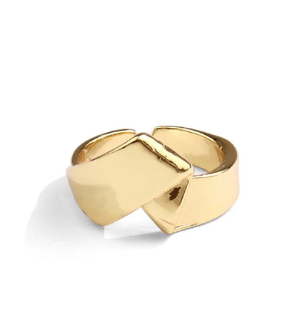 Minimal Irregular Gold Adjustable Ring null